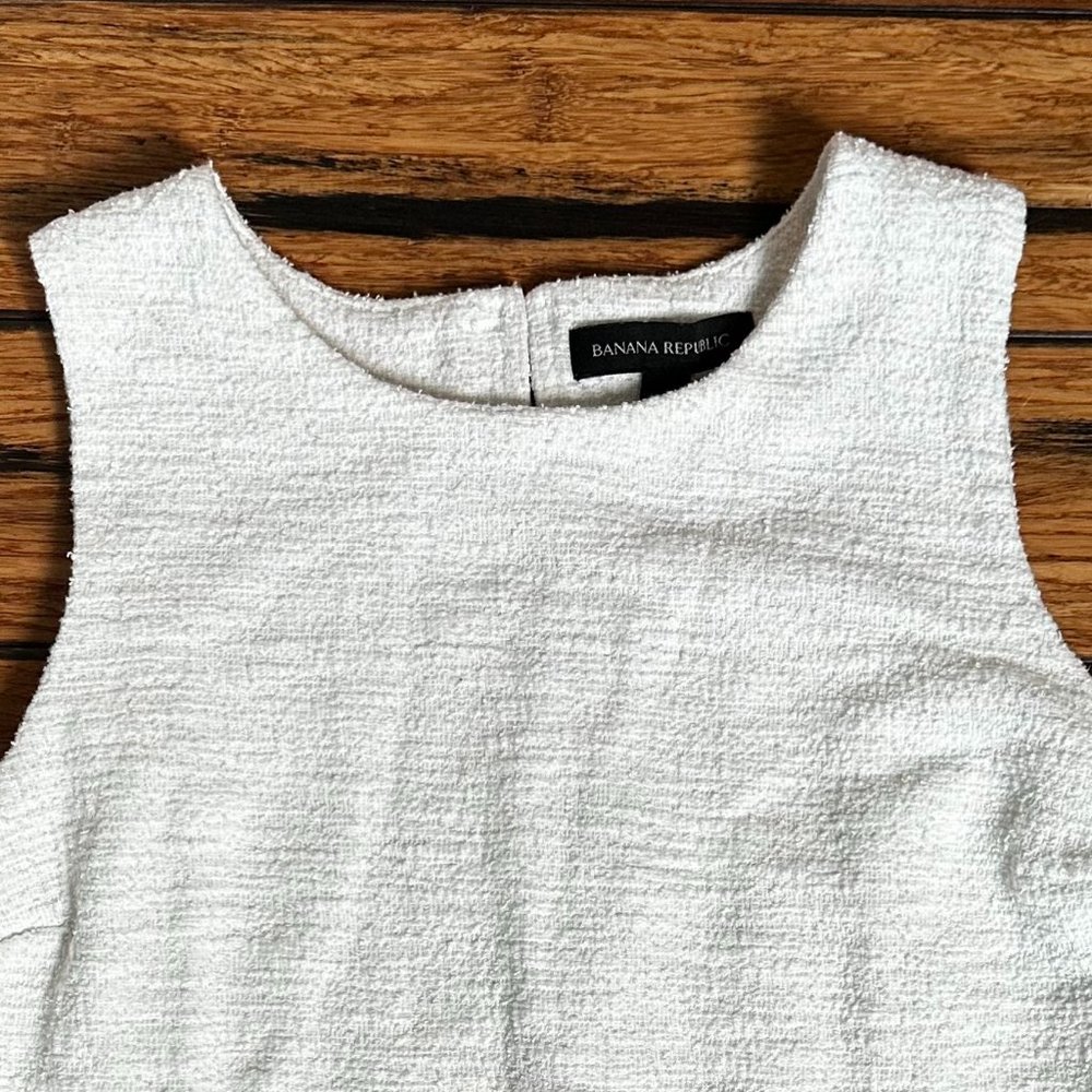 White Boucle Shell Sleeveless Blouse, Banana Republic